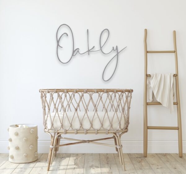 LARGE 60cm Wooden Name Sign in WONDERLAND Font - Image 2