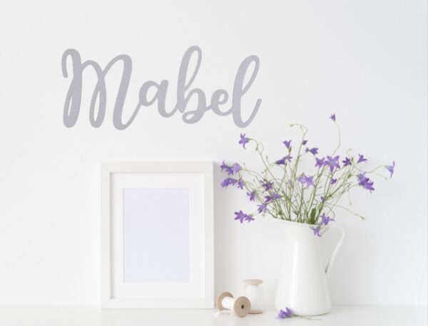 Personalised Wooden Name Sign - Custom Wall Art (Swirly Font) - Image 2