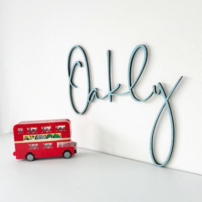 LARGE 60cm Wooden Name Sign in WONDERLAND Font