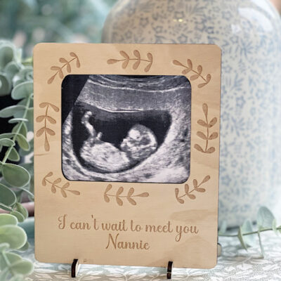 Pregnancy Announcement Grandparent Wooden Card Frame & Stand