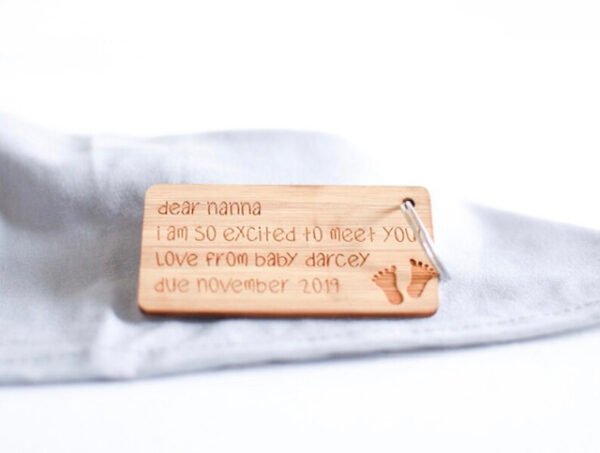 Personalised I Am So Excited To Meet You Baby Bump & Pregnancy Announcement Keyring - Image 2