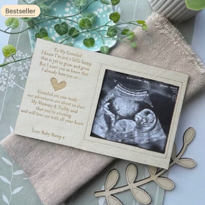 GRANDPARENT To Be I'm Just A Little Bump Magnet Scan Frame