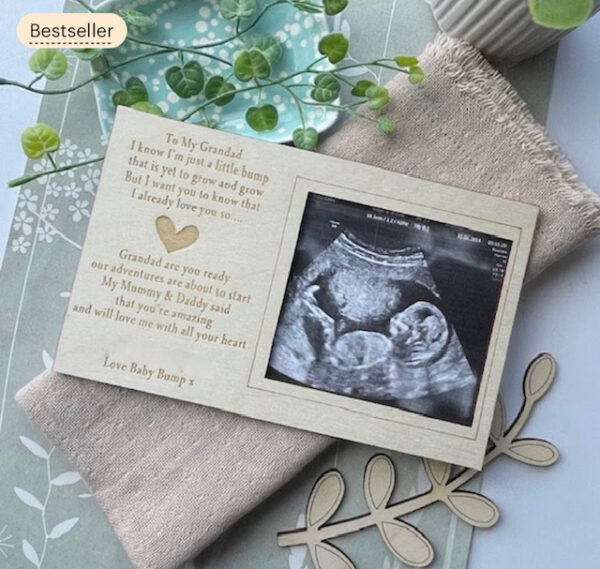 GRANDPARENT To Be I'm Just A Little Bump Magnet Scan Frame