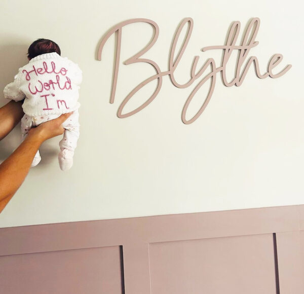 Wooden Name Sign SCRIBBLE FONT - Various Sizes & Colours