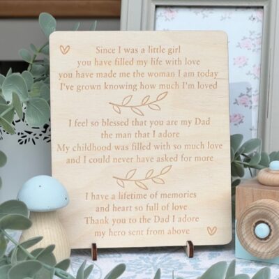 DAD You Fill My Life With Love Wooden Keepsake Card