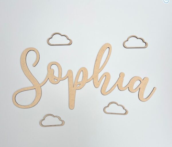 Wooden CLOUDS - Various Sizes & Colours, Outline Clouds, Name Cloud Set - Image 11