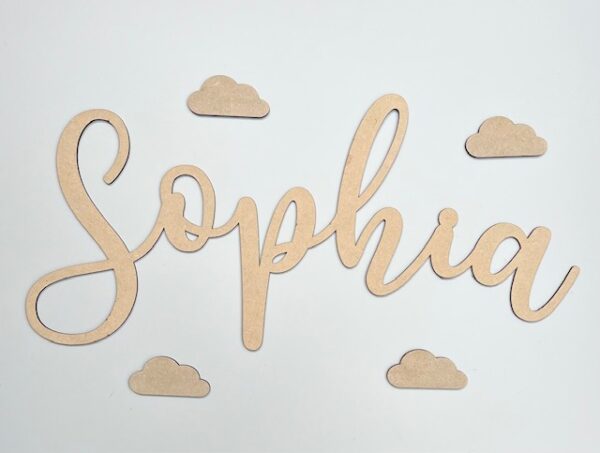 Wooden CLOUDS - Various Sizes & Colours, Outline Clouds, Name Cloud Set - Image 10