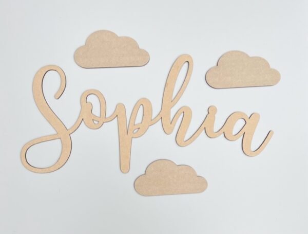 Wooden CLOUDS - Various Sizes & Colours, Outline Clouds, Name Cloud Set - Image 7