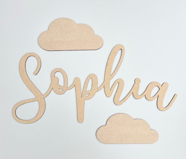 Wooden CLOUDS - Various Sizes & Colours, Outline Clouds, Name Cloud Set - Image 5
