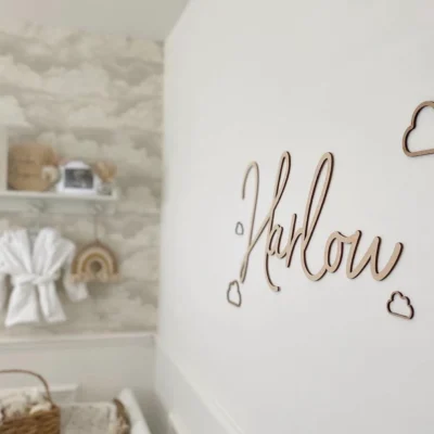 Decorative Wooden Name or Word 60cm Sign in SCRIBBLE Font