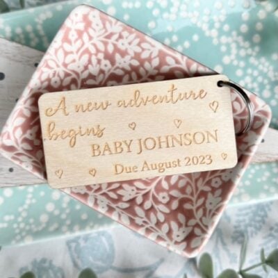 Our New Adventure Begins KEYRING - Pregnancy Keyring