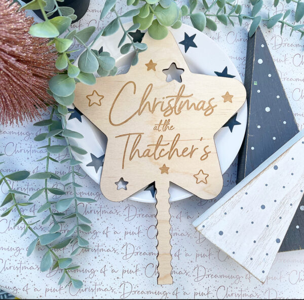 STAR TOPPER Christmas Tree Personalised - Christmas Decoration Ornament