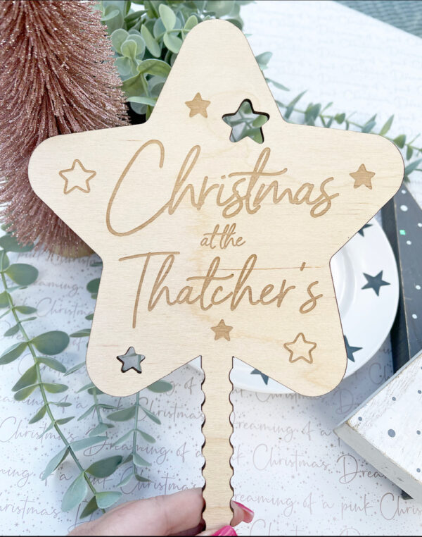 STAR TOPPER Christmas Tree Personalised - Christmas Decoration Ornament - Image 2