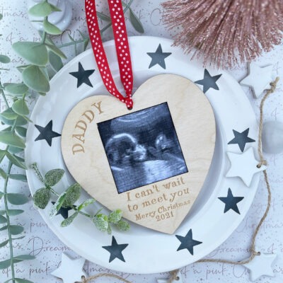 I Can't Wait To Meet You 2025 Personalised Christmas Hanging PLY Frame
