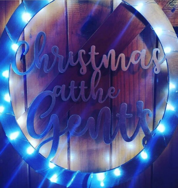 Personalised Family Christmas Wooden Hoop Garland Sign - Image 4
