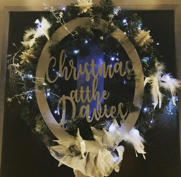 Personalised Family Christmas Wooden Hoop Garland Sign - Image 5