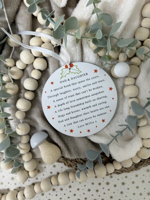 At Christmas Dad & Daughter Personalised Hanging Decor (PR) 3