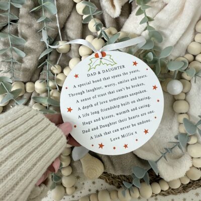 At Christmas Dad & Daughter Personalised Hanging Decor (PR)