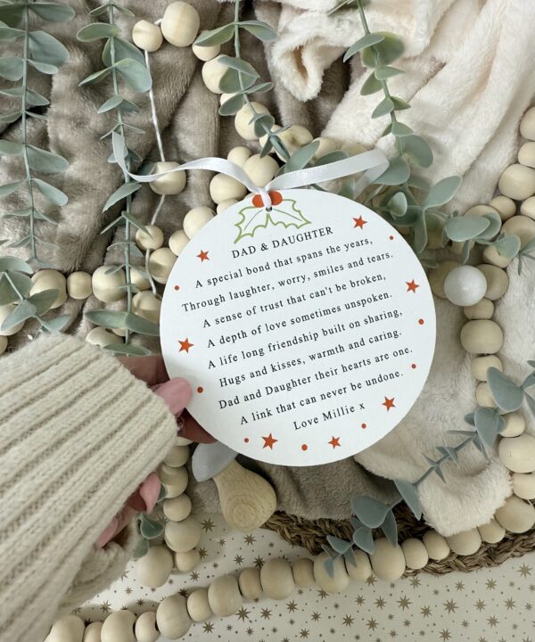 At Christmas Dad & Daughter Personalised Hanging Decor (PR)