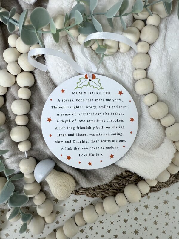 At Christmas Mum & Daughter Personalised Hanging Decor (PR) 2