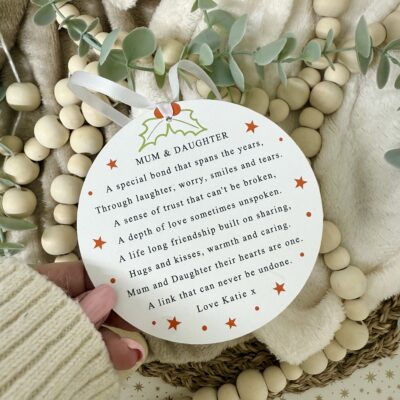 At Christmas Mum & Daughter Personalised Hanging Decor (PR)