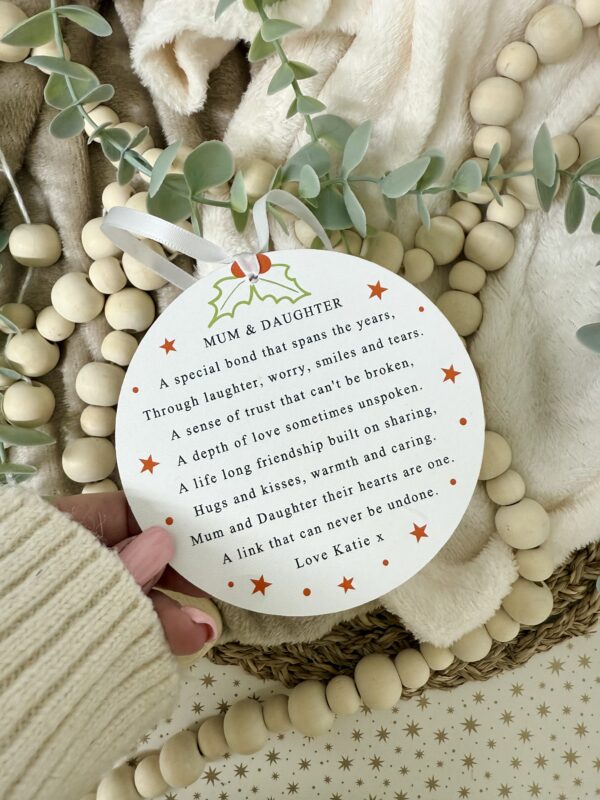 At Christmas Mum & Daughter Personalised Hanging Decor (PR)