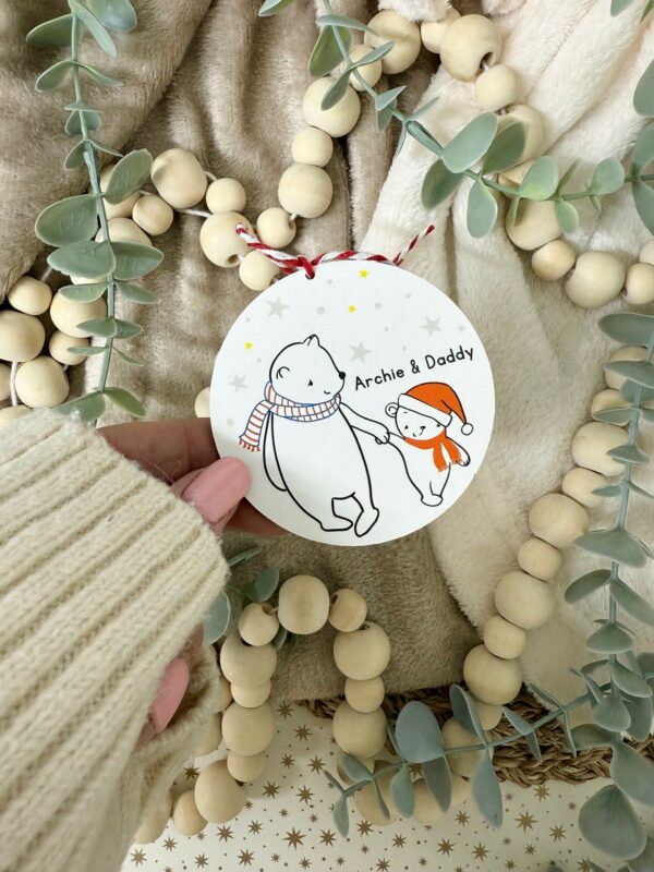 Daddy (Grandad) & Me Mini Christmas Bears Hanging Decoration (PR) 2