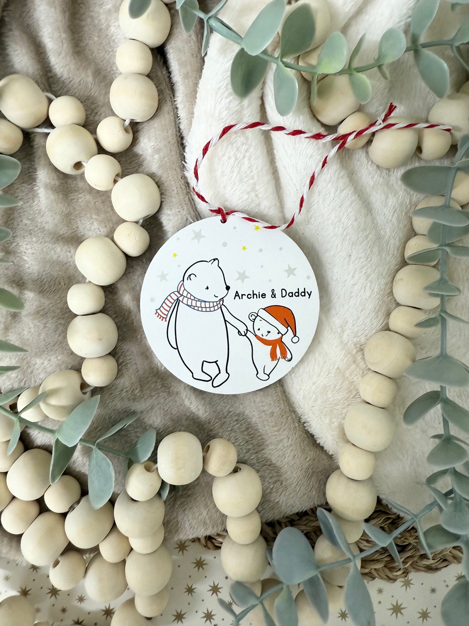 Daddy (Grandad) & Me Mini Christmas Bears Hanging Decoration (PR)