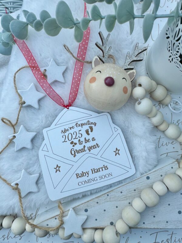 Baby Announcement We're Expecting in 2025 Letter Decoration (WH) - Image 2