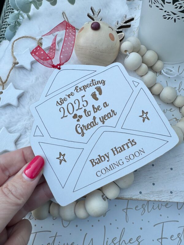 Baby Announcement We're Expecting in 2025 Letter Decoration (WH)