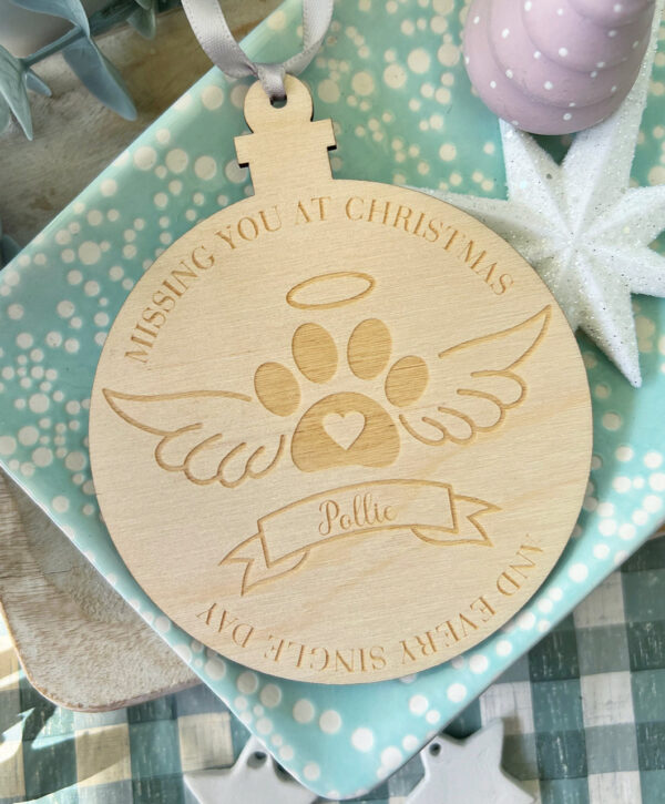 Pet Missing You At Christmas Hanging Memorial Decoration - Image 2