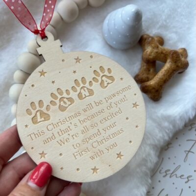 Pawsome First Christmas With You Hanging Bauble Pet Decoration