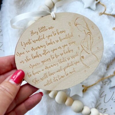 Mummy Will Love You & protect You Hanging Sign (Gift From Daddy To Be)