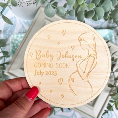 Our  Baby Coming Soon Personalised Pregnancy Announcement Plaque