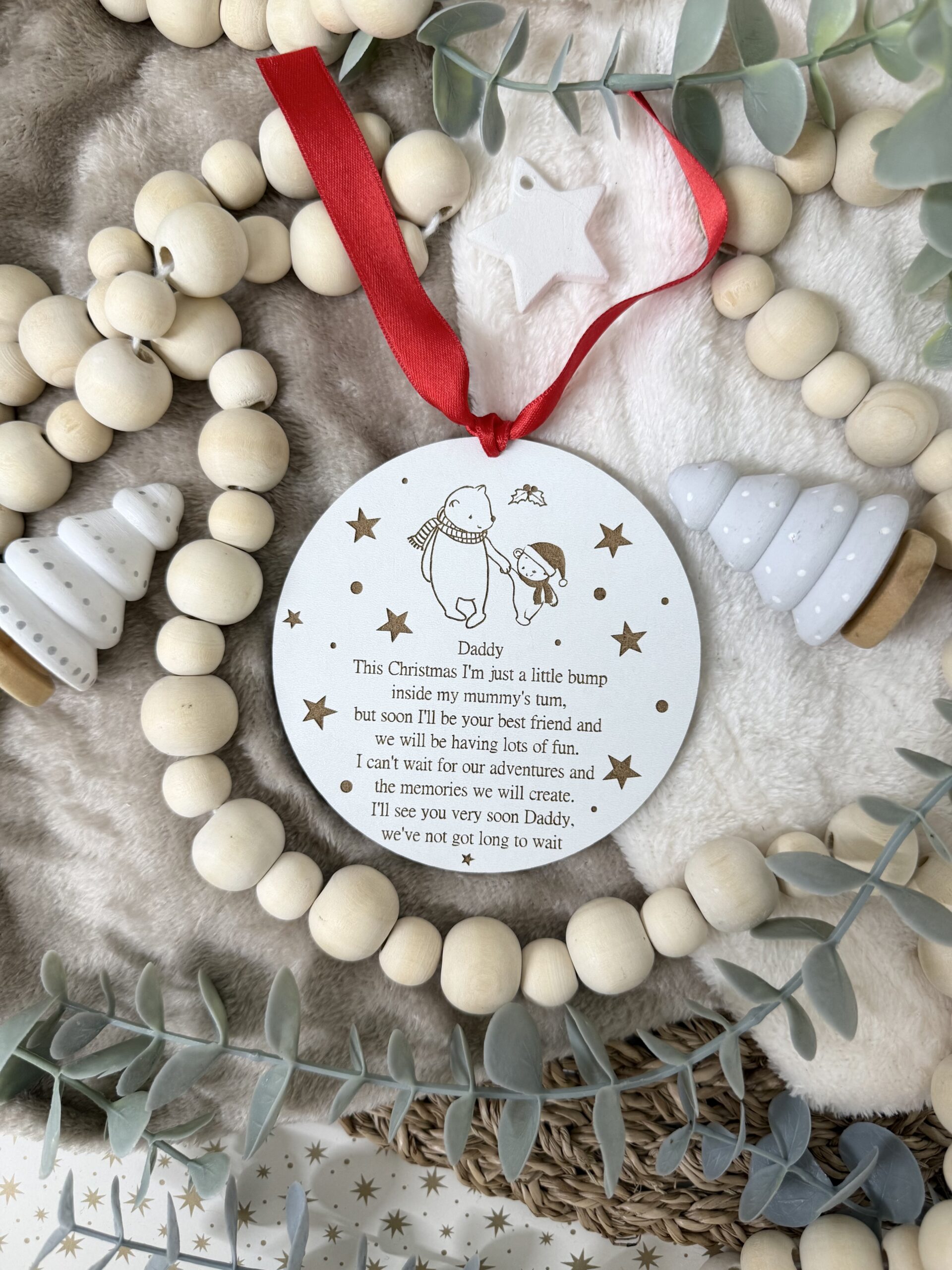 DADDY TO BE Christmas’s To Come Hanging Wooden Christmas Decoration 3