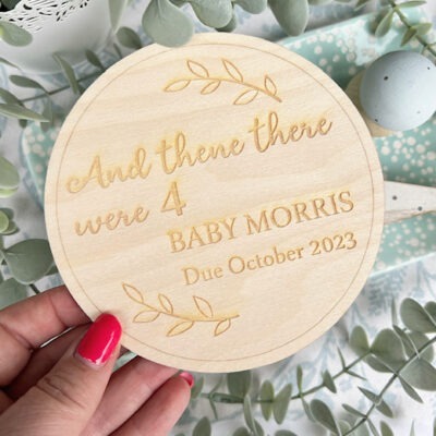 And Then There Were Personalised Pregnancy Announcement Plaque