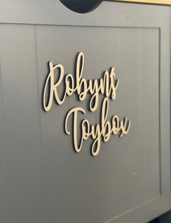 TOY BOX 30cm Personalised Wooden Sign - Wooden Toy Box Name