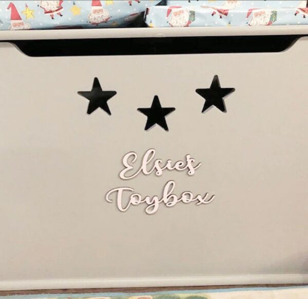 TOY BOX 30cm Personalised Wooden Sign - Wooden Toy Box Name - Image 4