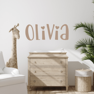NEW Personalised Wooden Name Sign HEART FONT - Custom Wall Art