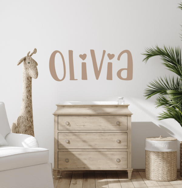 NEW Personalised Wooden Name Sign HEART FONT - Custom Wall Art