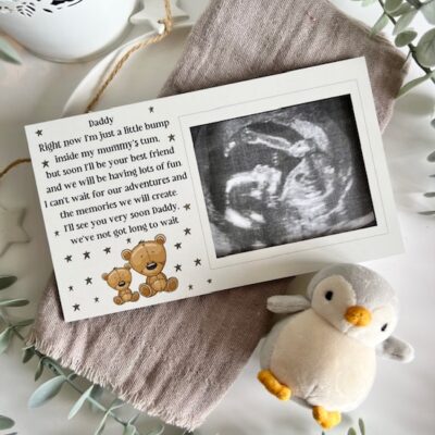 Daddy To Be Pregnancy Magnet Scan WHITE Frame Decoration (PR)