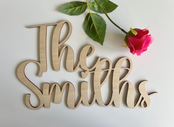 WEDDING BACKDROP Wooden Surname Sign ROSEY Font Various Colour & Size Options) - Image 5