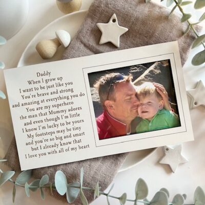 Dear Daddy When I (We) Grow Up MAGNET White Frame Decoration (WH)
