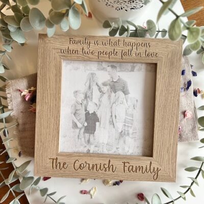 Family Is What Happens Photo Frame