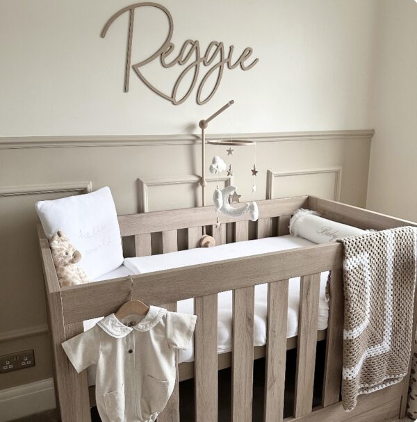 Boy's Nursery Decor Wooden Name Sign SCRIBBLE FONT - Image 2