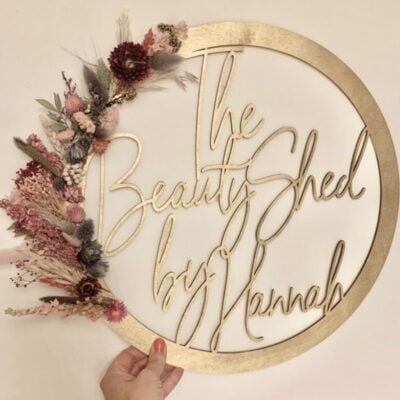 Personalised HOOP Large Wooden Sign - ANY WORDING
