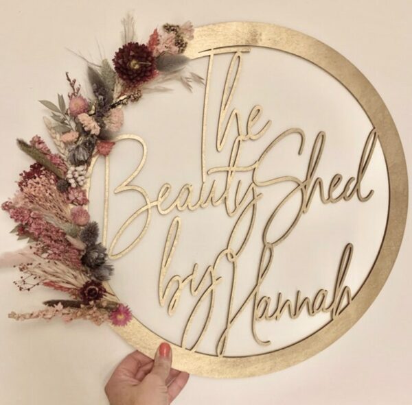 Personalised HOOP Large Wooden Sign - ANY WORDING