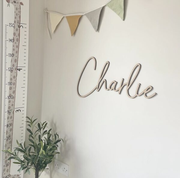 Boy's Nursery Decor Wooden Name Sign SCRIBBLE FONT - Image 4