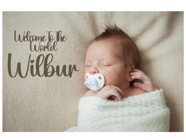 Welcome To The World Name Sign SWIRLY Font - Baby Announcement - Image 3