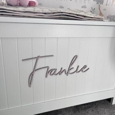 Scribble Font Wooden TOY BOX Name Sign - Various Sizes